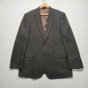 Perry Ellis Men's Brown Plaid 2 Button Blazer Size 42 Regular